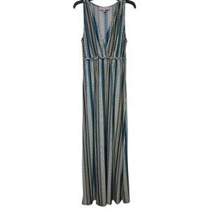 Philosophy sleeveless‎ maxi dress geometric striped pattern Size L